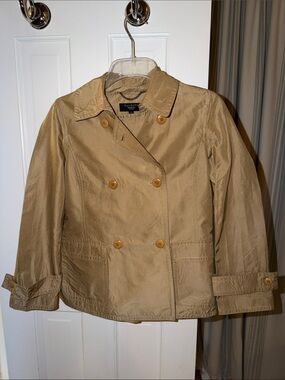 Talbots Women's Tan Double-Breasted Trench Jacket